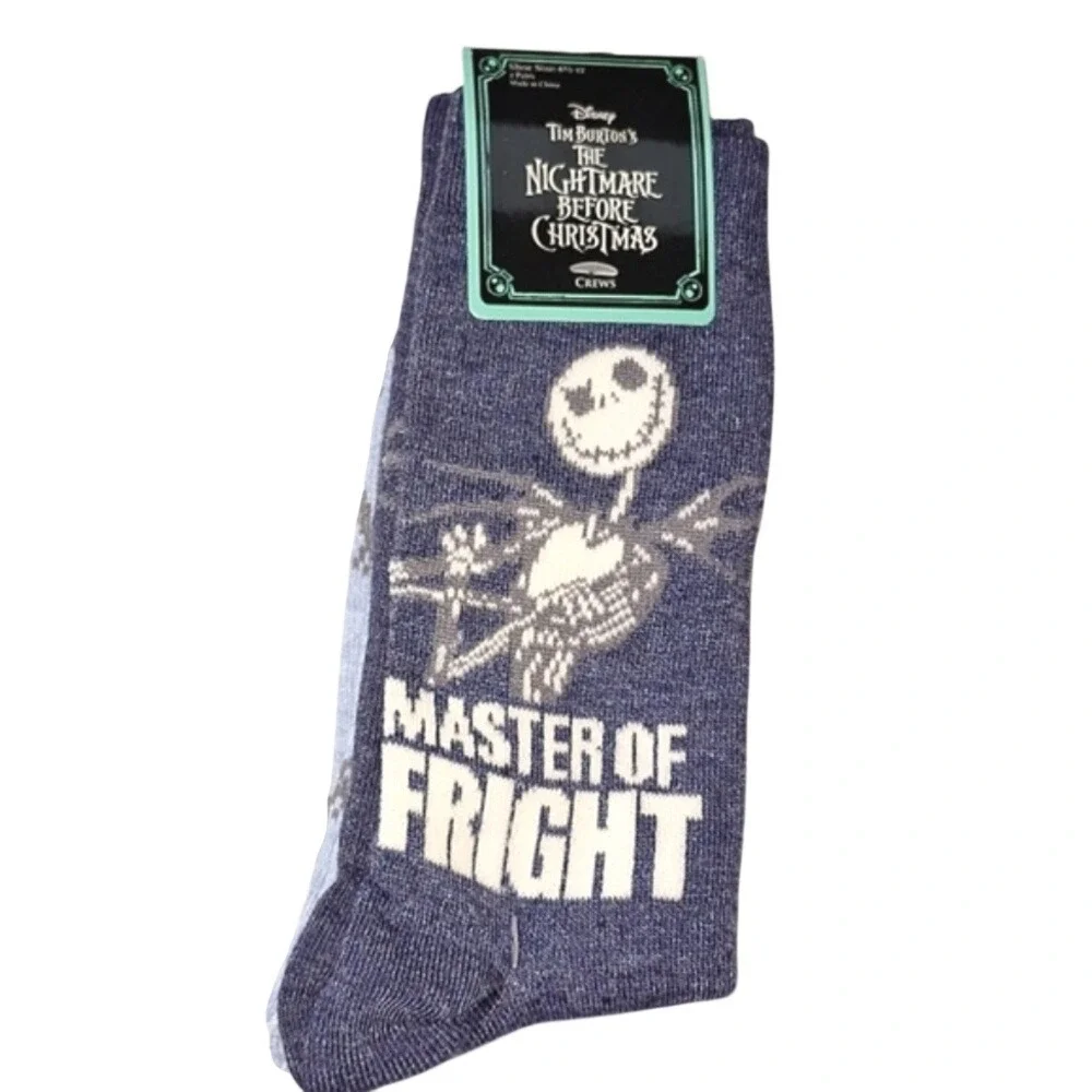 Disney‎ Nightmare Before Christmas Jack Skellington Crew Socks 2 Pair
